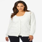 Crochet Button-front Cardigan image number null