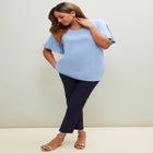 Stretch Knit Flutter Sleeve Tunic image number 0