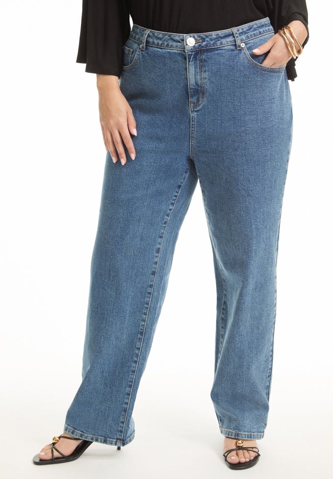 June Fit High-Rise Straight-Leg Stretch Jeans image number 3