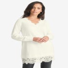 Lace Trim Pullover Sweater image number null