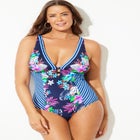 Deep V-Neck One Piece Swimsuit image number null