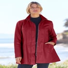 A-Line Zip Front Leather Jacket image number null