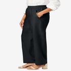 Lightweight Linen-Blend Straight-Leg Pants image number null
