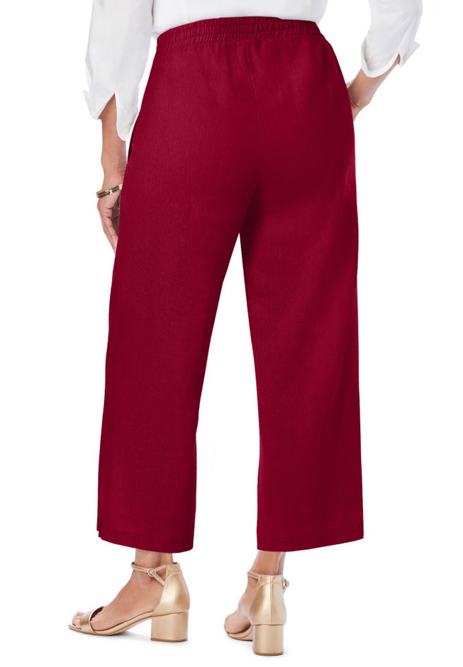 Wide Leg Linen Crop Pant image number 1