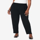 Stretch Knit Crepe Straight Leg Pants image number null