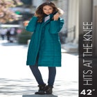 Plus Size Knee Length Puffer Coat image number 6