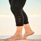 High-Waisted Swim Capri with Lattice Detail image number null