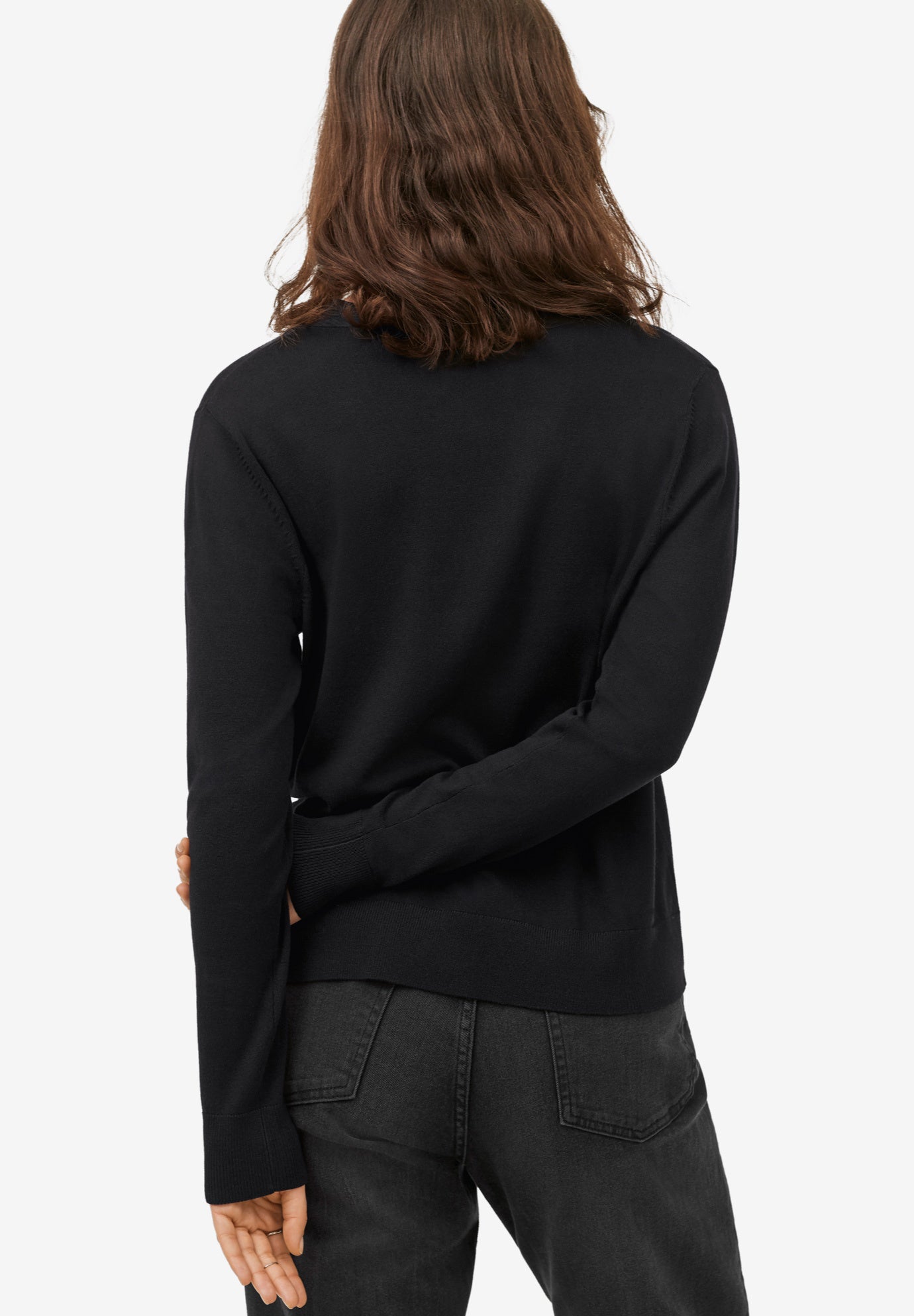 Lightweight Fine Knit Relaxed V-Neck Boxy Cardigan image number 2