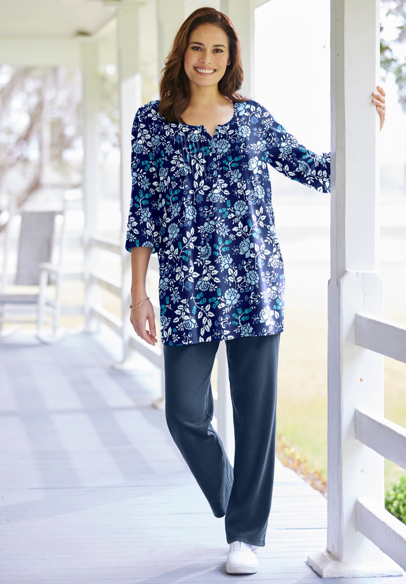 7-Day Straight-Leg Elastic-Waist Stretchy Knit Pant image number 5