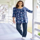 7-Day Straight-Leg Elastic-Waist Stretchy Knit Pant image number null