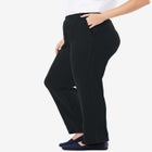 7-Day Straight-Leg Elastic-Waist Stretchy Knit Pant image number null