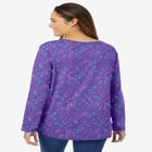 Perfect Printed Long-Sleeve V-Neck Tee image number 1