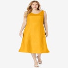 Linen Fit & Flare Dress image number null