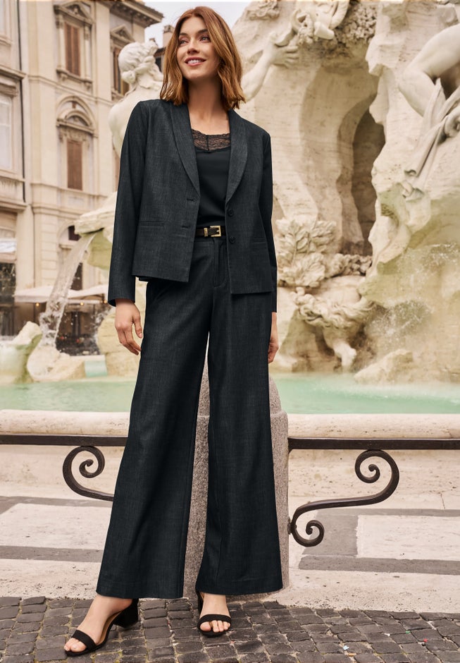 Slubbed Denim Blazer image number 0