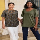 Stretch Knit Cutout Swing Tunic image number null