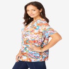 Stretch Knit Cutout Swing Tunic image number null