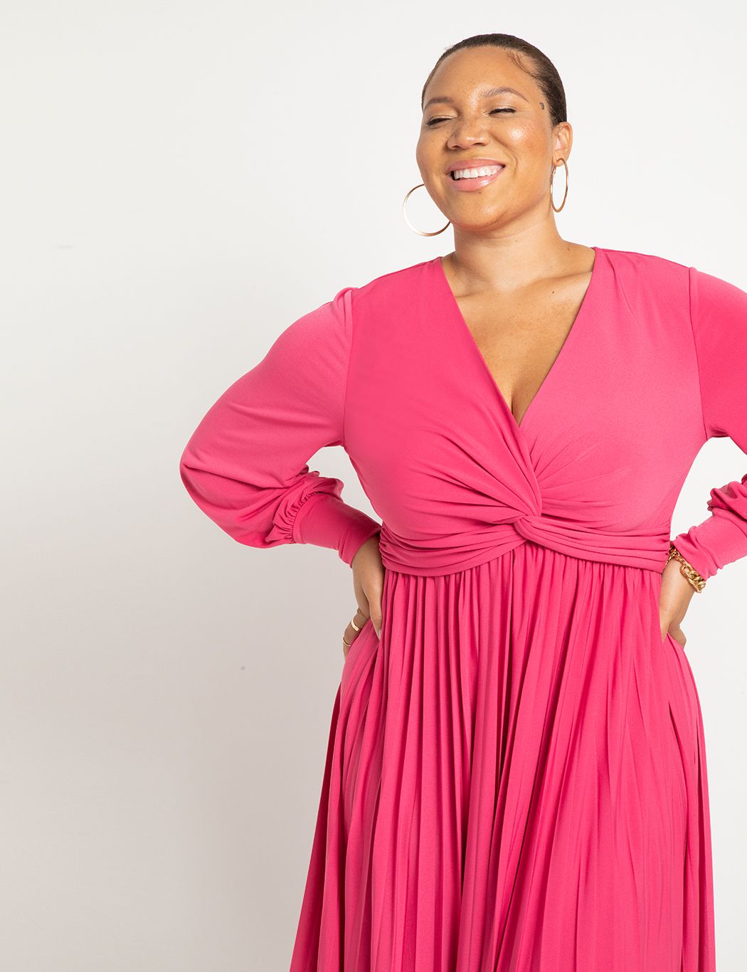 Knot Front Pleated Skirt Dress image number 1