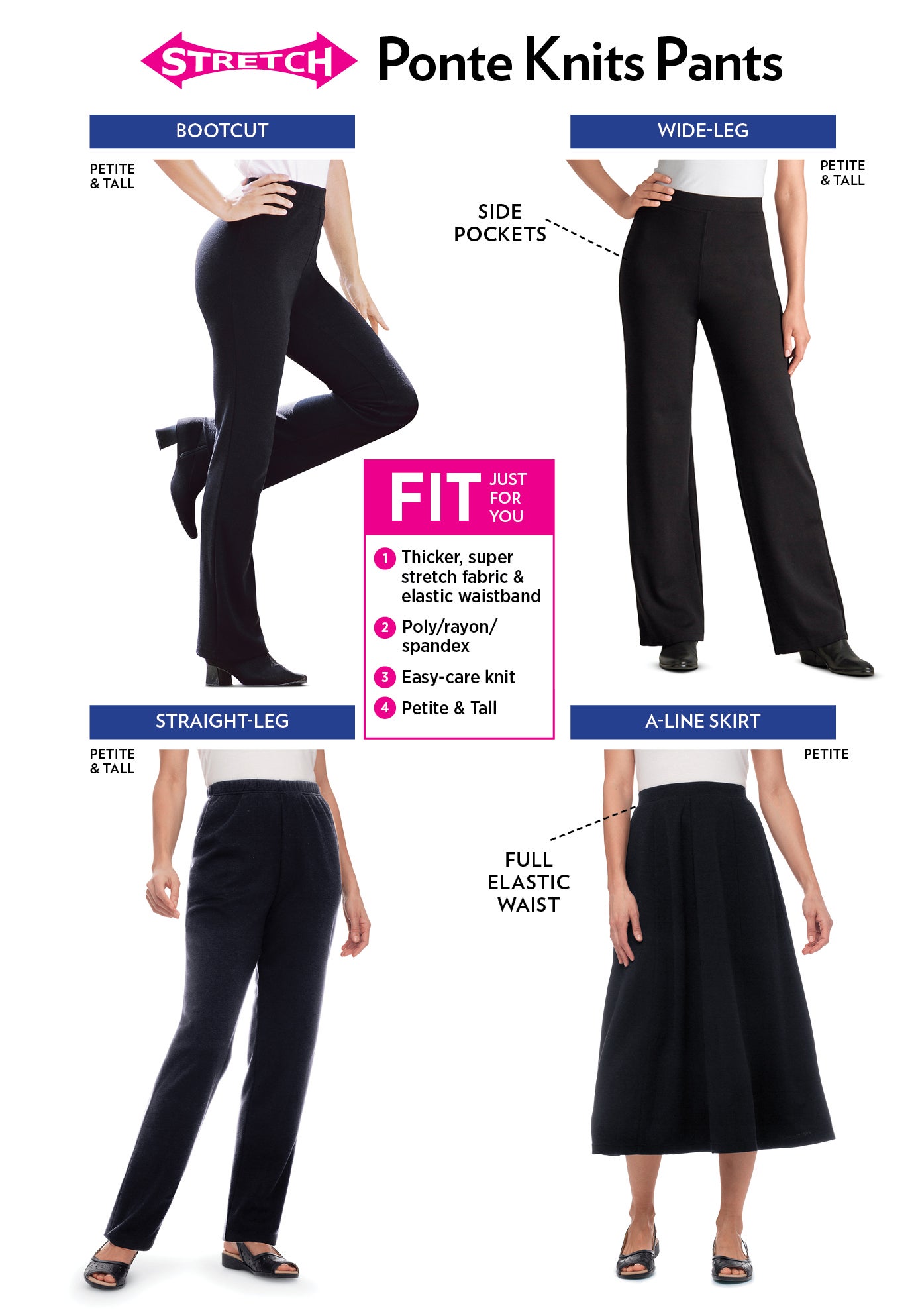Ponte Knit A-Line Skirt image number 3