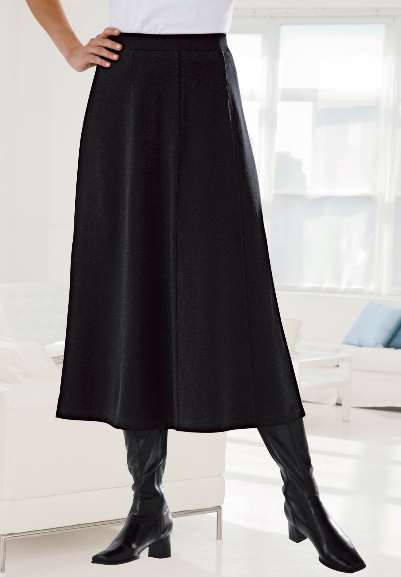 Ponte Knit A-Line Skirt image number 4