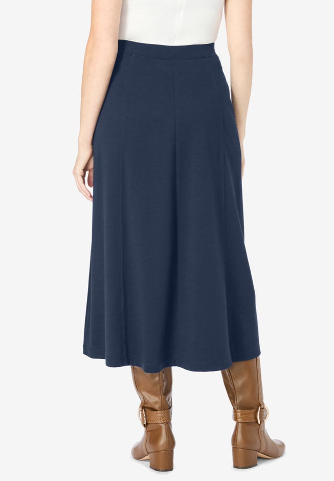 Ponte Knit A-Line Skirt image number 1