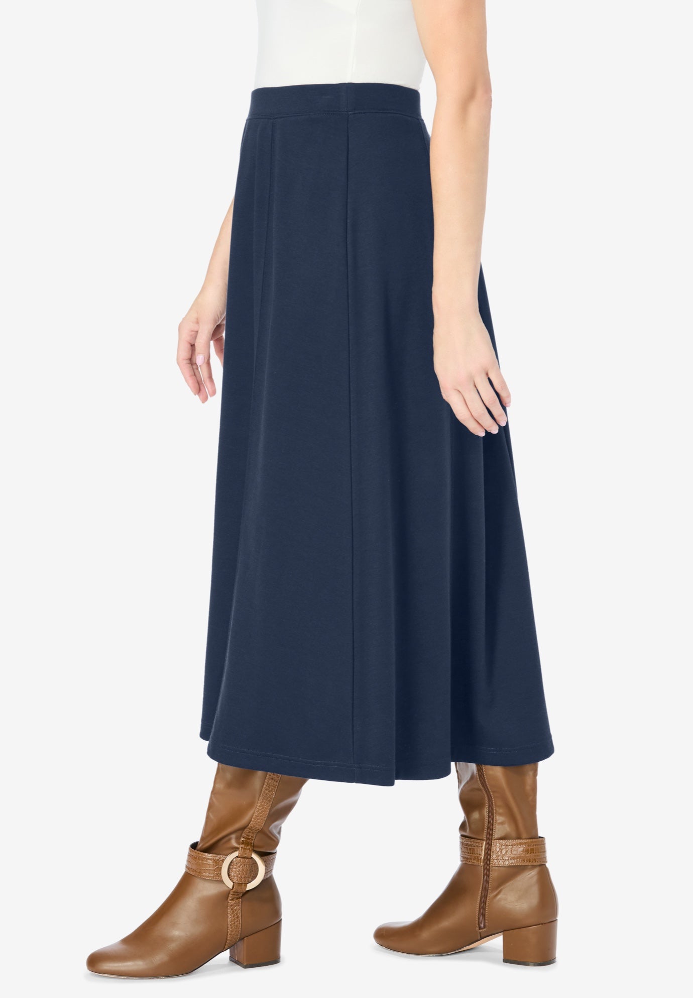 Ponte Knit A-Line Skirt image number 2