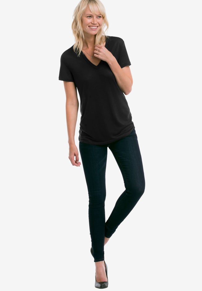 Drapey V-Neck Tee image number 3