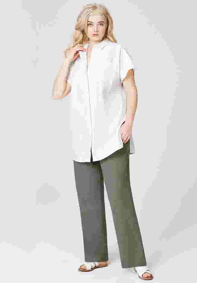 Linen-Blend Button Front Tunic image number 3