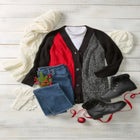 Shaker Button-Front Cardigan Sweater image number 6