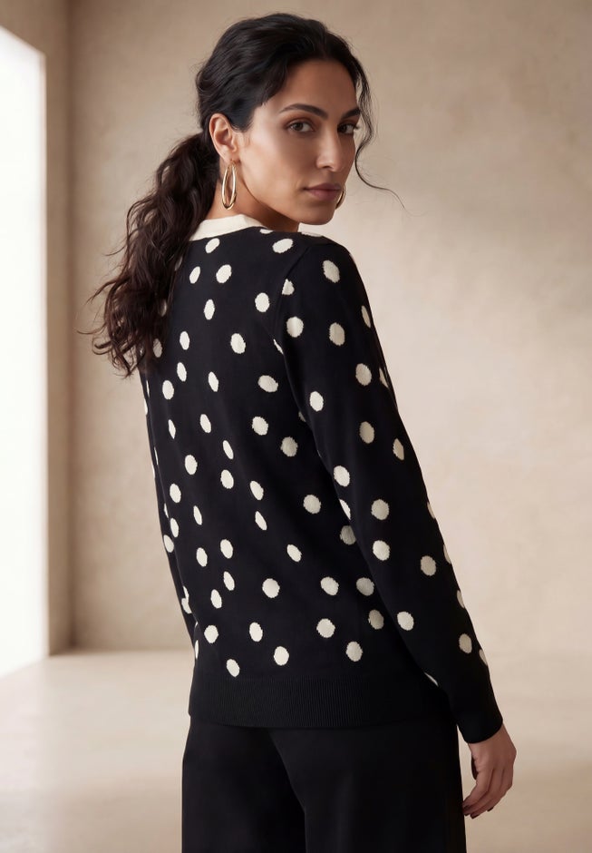 Tie-Neck Sweater image number 1