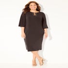 Bell-Sleeve Lace-Up Shift Dress image number null