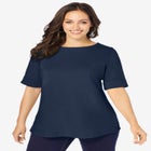 Stretch Cotton Cuff Tee image number null