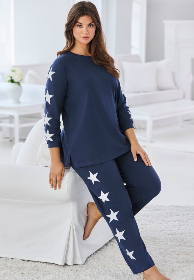 Dreams & Co&reg; Side Print Pajama Set image number 5