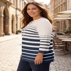 Stretch Cotton Lace-Up Boatneck Tunic image number 2