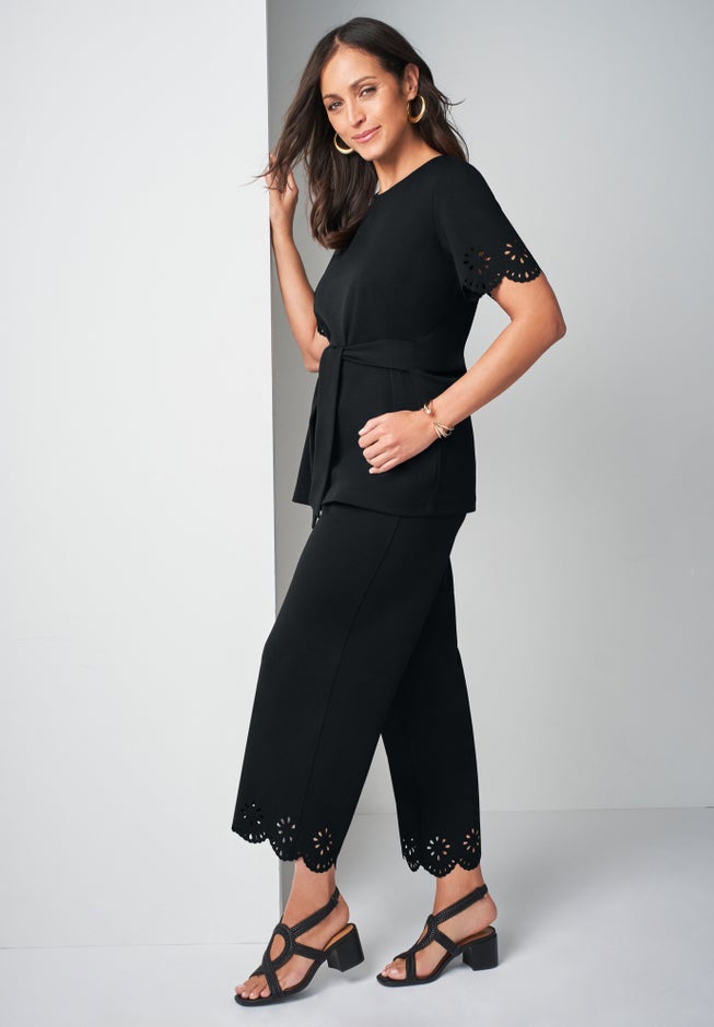 Stretch Knit Crepe Laser Cut Set image number 2