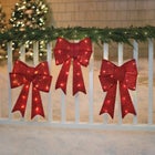 Pre-Lit Tinsel Bows, Set of 3 image number 0
