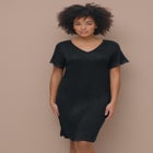 Stretch Knit V-neck Short Sleeve Lace Trim Sleep Shirt image number 0