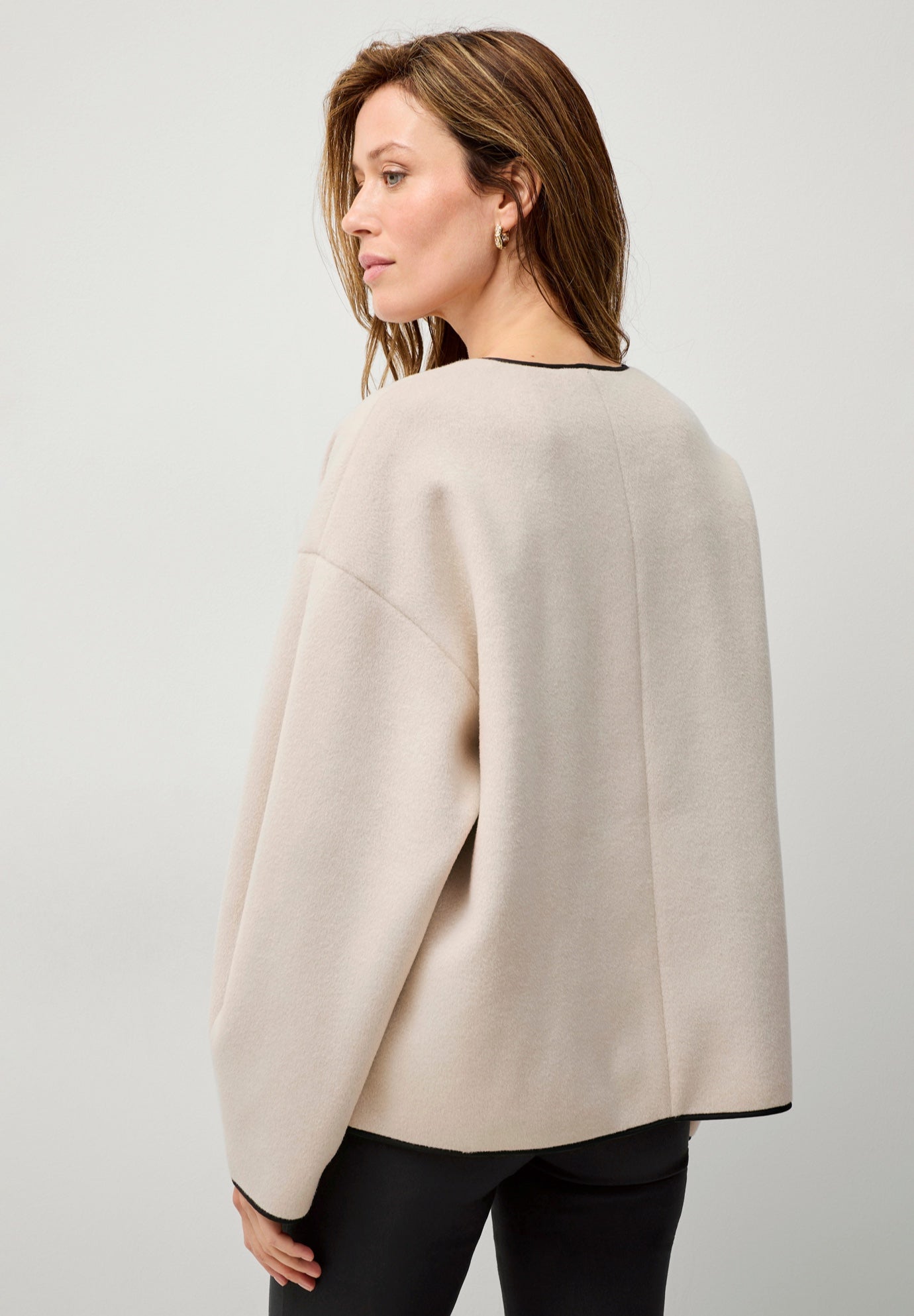 Open Drape Front Boxy Jacket image number 1