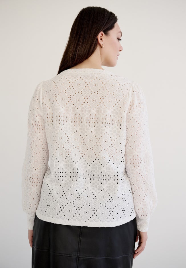 Long Sleeve Knit Lace Top image number 1