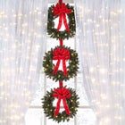Set Of 3 Cordless Pre-Lit Mini Christmas Wreaths image number 1