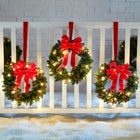 Set Of 3 Cordless Pre-Lit Mini Christmas Wreaths image number 0