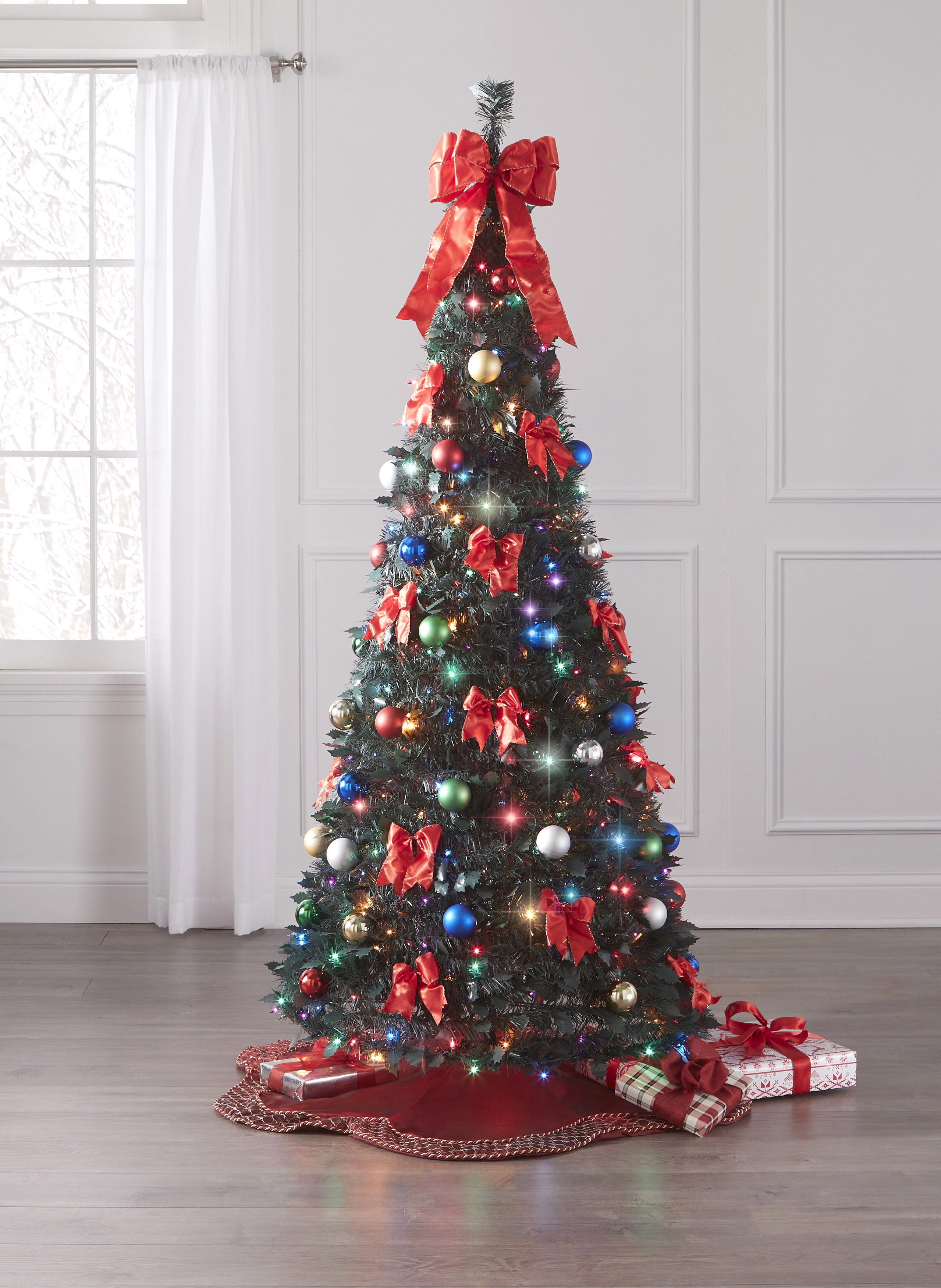 Fully Decorated Pre-Lit 6 Ft. Pop-Up Christmas Tree image number 0