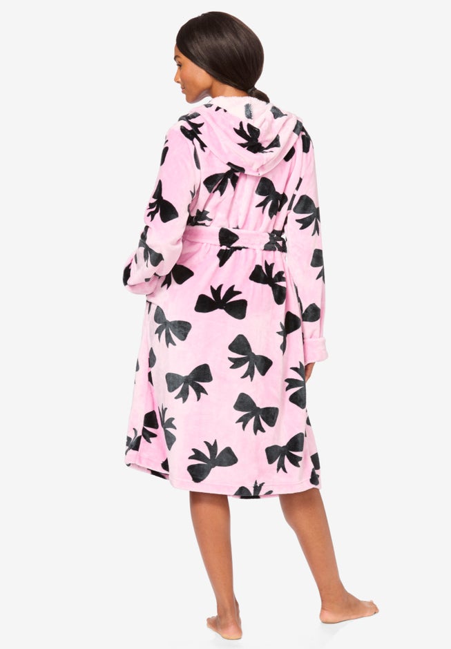 Dreams & Co® Plush Hooded Wrap Robe image number 1