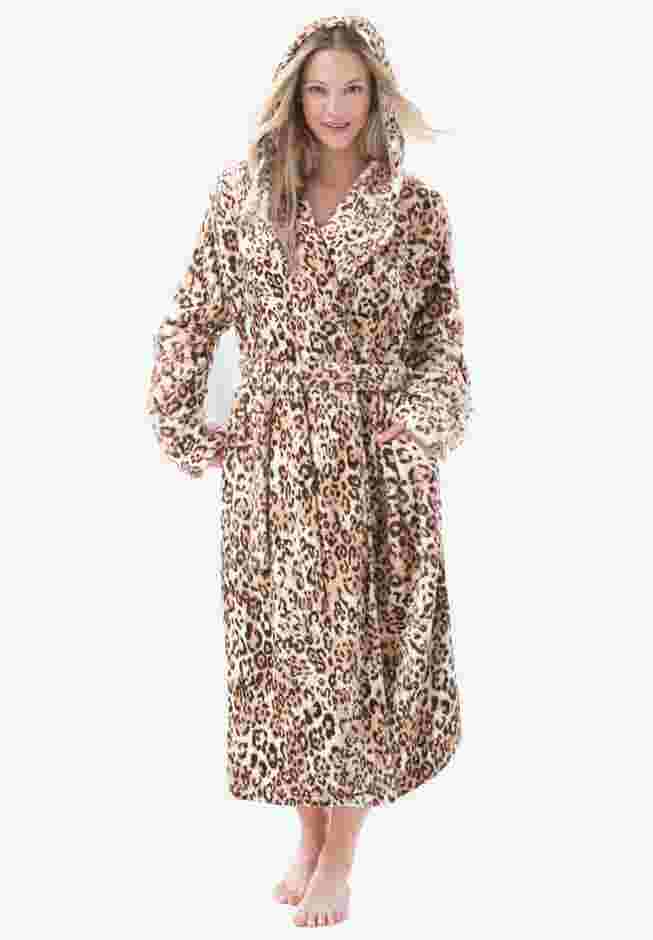Dreams & Co® Plush Hooded Wrap Robe image number 0