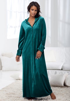 Dreams & Co&reg; Hooded Velour Robe