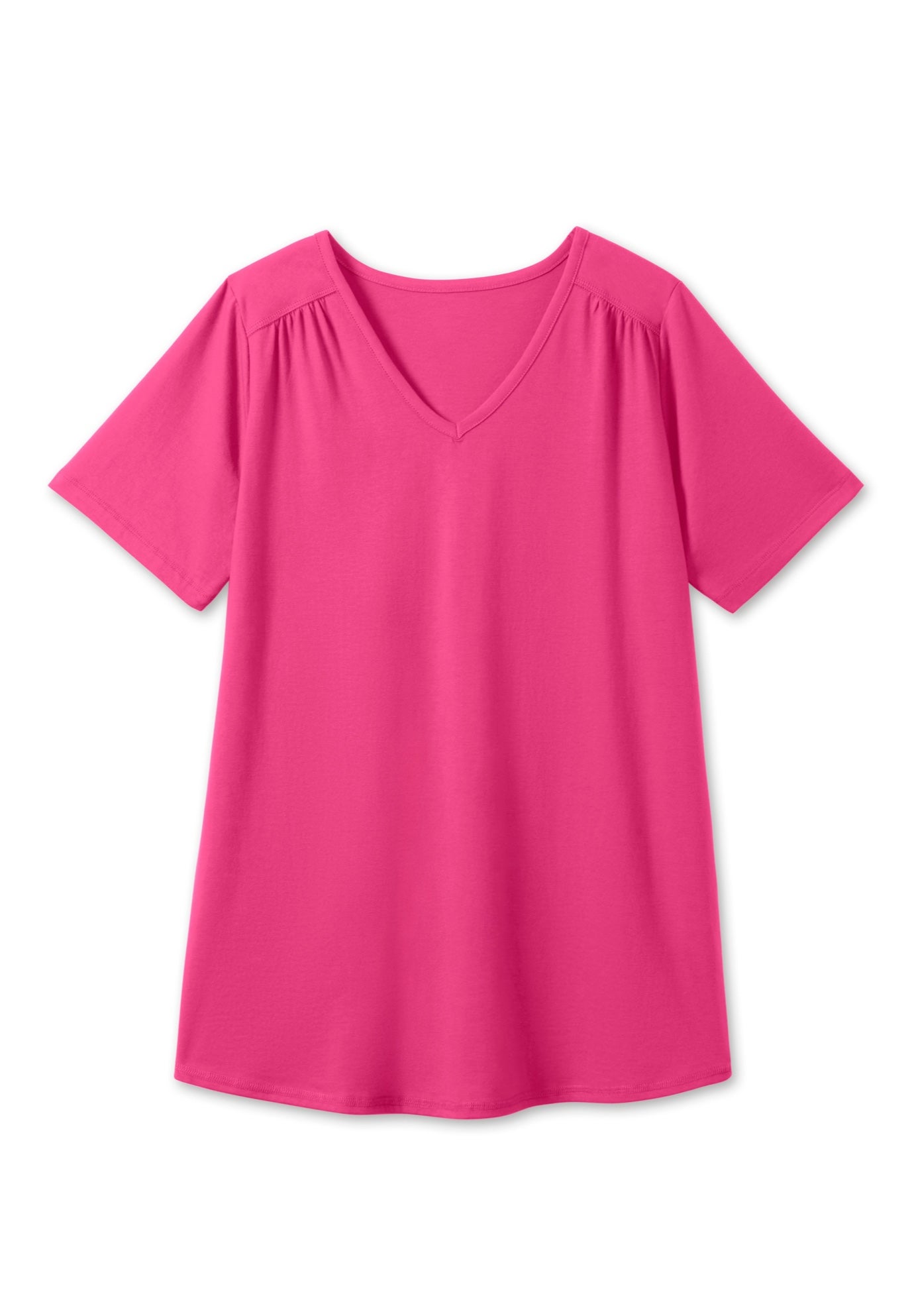 Short-Sleeve V-Neck Shirred Tee image number 11