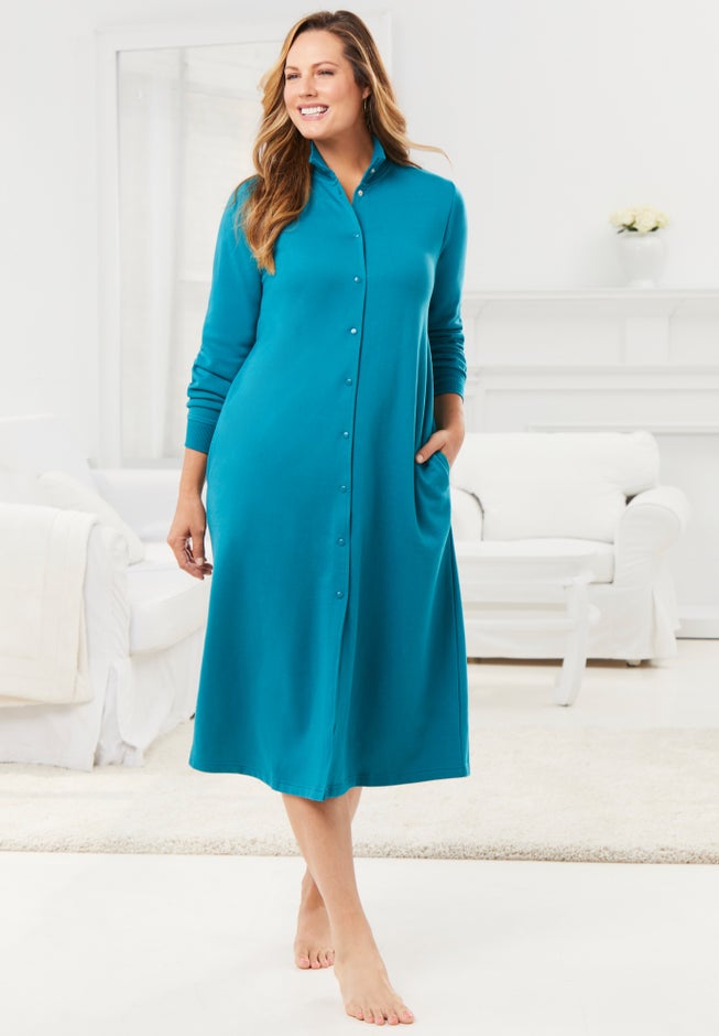 Only Necessities&reg; Fleece Snap-Front Robe image number 5