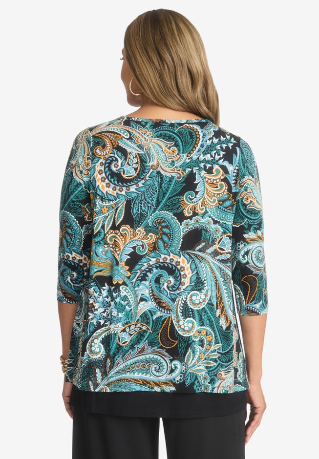 Crew Neck Double Layered Tunic image number 2