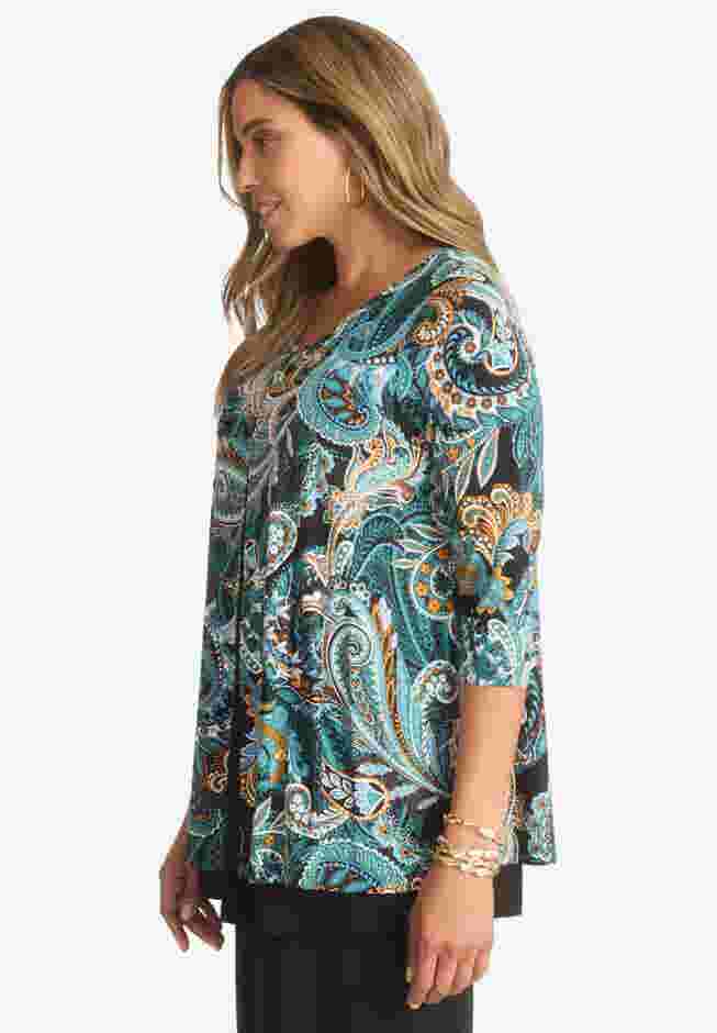 Crew Neck Double Layered Tunic image number 1