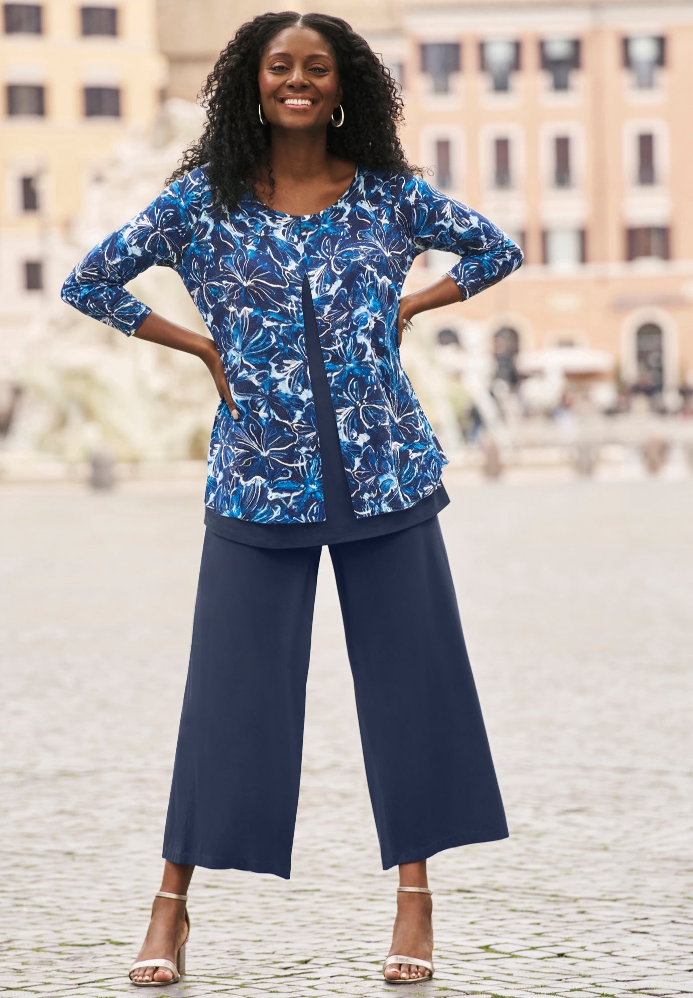 Crew Neck Double Layered Tunic image number 0