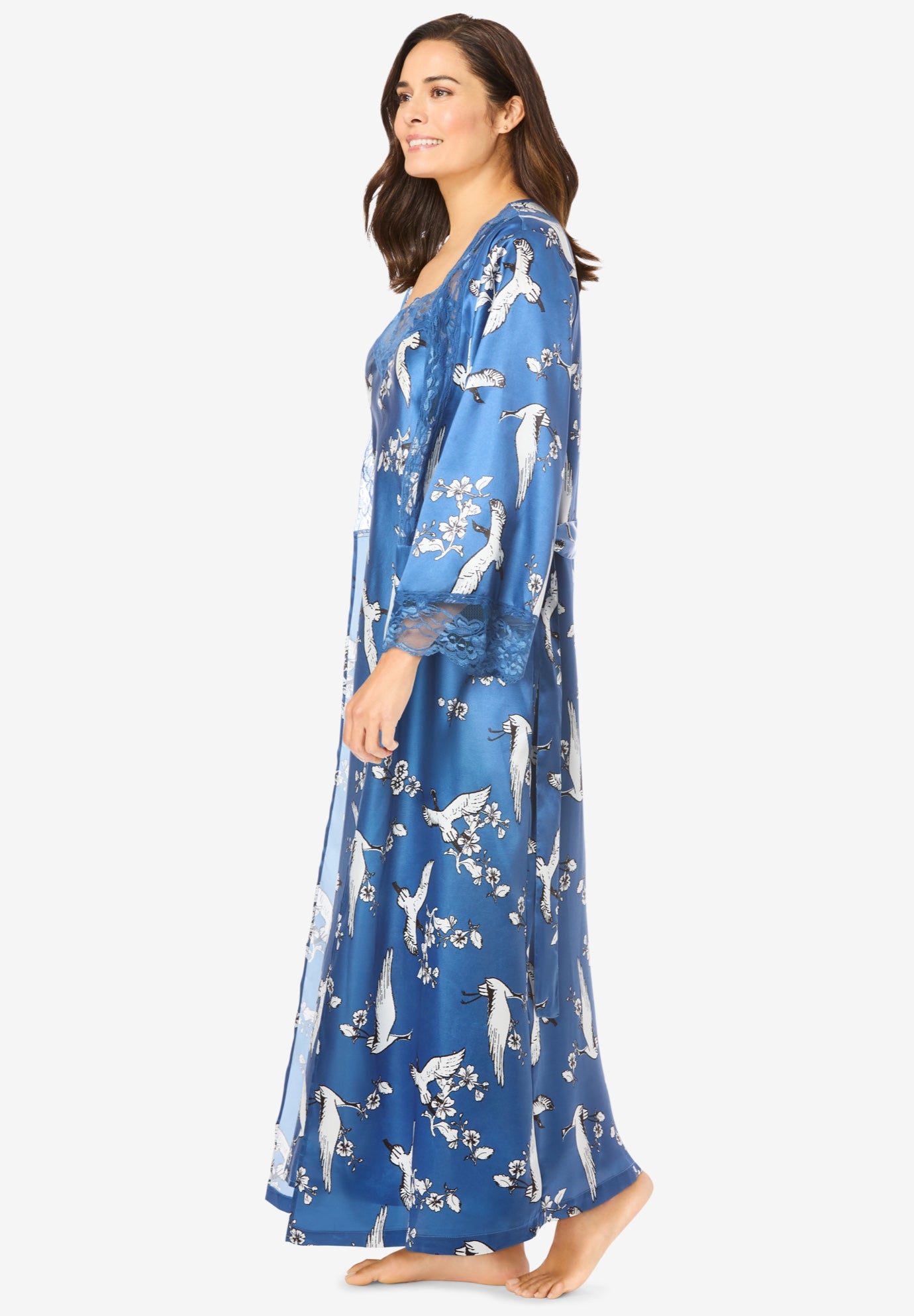 The Luxe Satin Long Peignoir Set image number 2